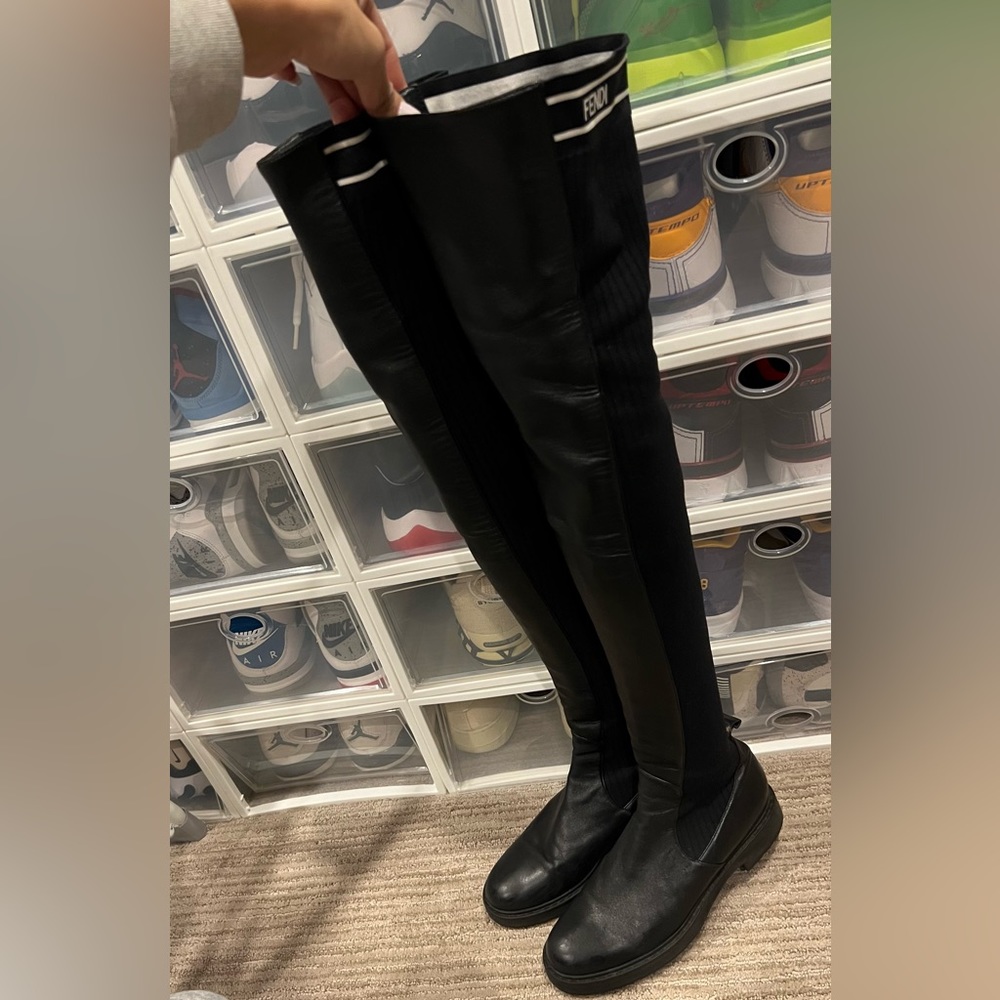 Fendi OVER-THE-KNEE BOOTS black size 38.5